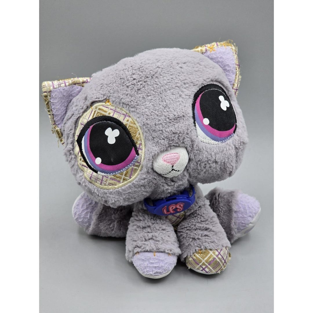 Lps Vip Game Rare 2007 Littlest Pet Shop LPS VIP Gray Kitty Cat Plush Toy Hasbro ...