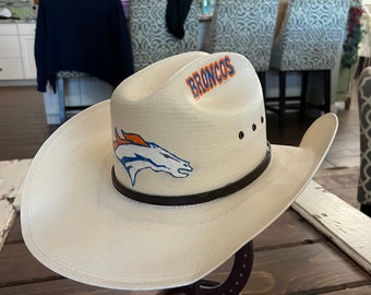 Customizable Hand Painted Straw Cowboy Hat School Spirit Game Day Custom Logo and Wording Birthday Bachelorette Special Occasion Etsy