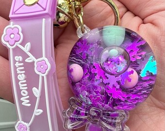 Glitter Shaker Lollipop Keychain | Magical Girl Wrist Strap | Kawaii Gift