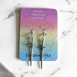 Silver Sword Earrings