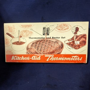 VINTAGE Kitchen-Aid Candy & Meat Thermometer and Baster Set #201