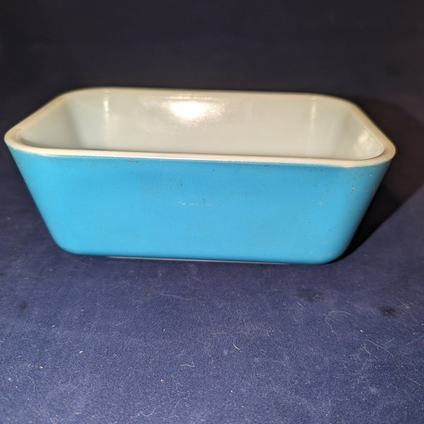 Vintage Pyrex Blue Mini Loaf Pan Refrigerator Dish 502-B retro gift collect