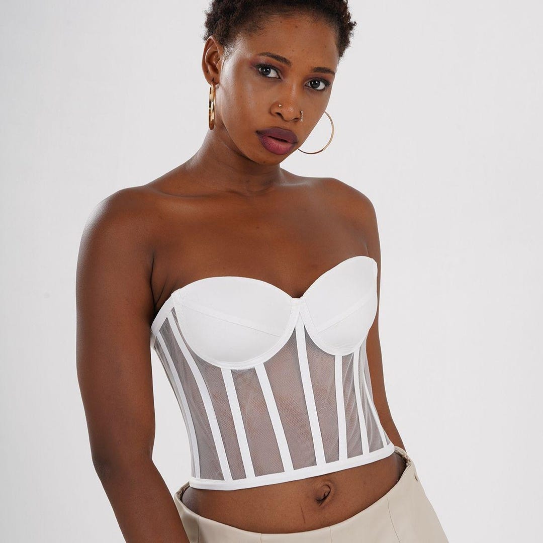 epine lace tulle bustier White 美品 lace tulle bustier （2color） | épine