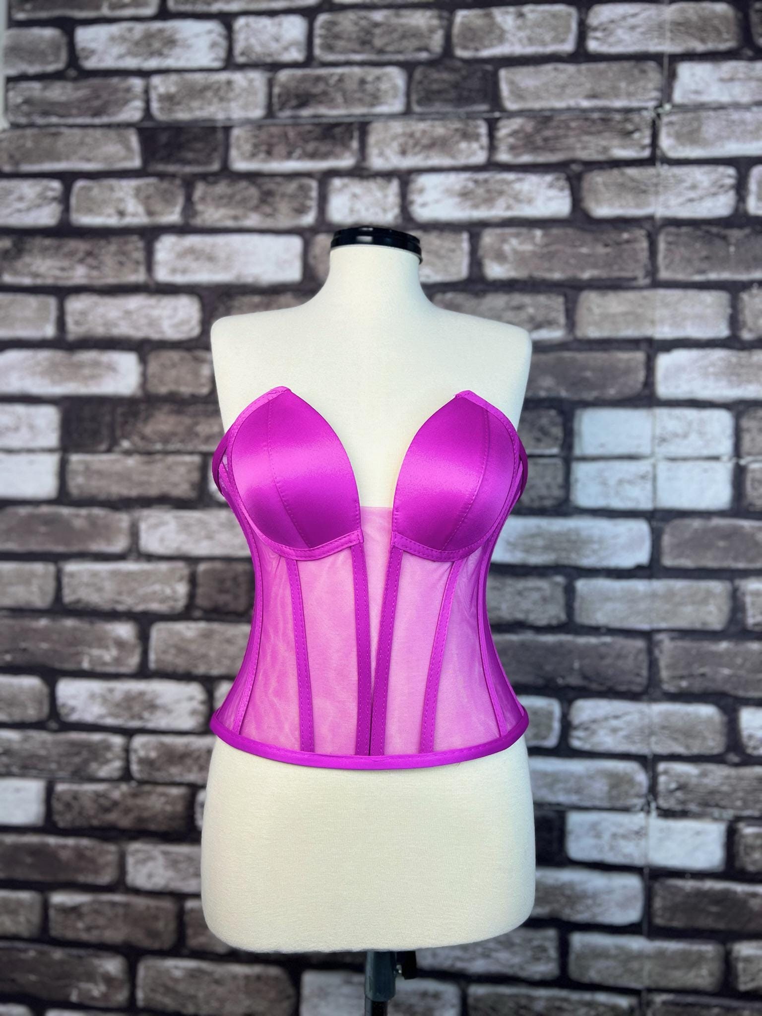 neon pink bustier