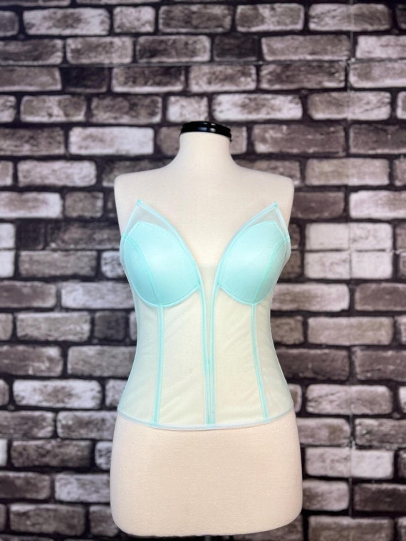 Corset Dress Transparent Mint Green Color Wedding Corset Firming Corset Bridal Bustier Corset Top Pattern Corset Bustier Vintage Handmade
