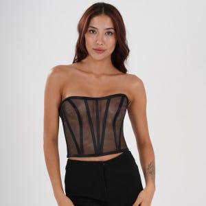 Transparent Black Corset Strapless Wedding Corset Firming Corset Top Pattern Bridal Bustier Corset Bustier Handmade New Model!!!