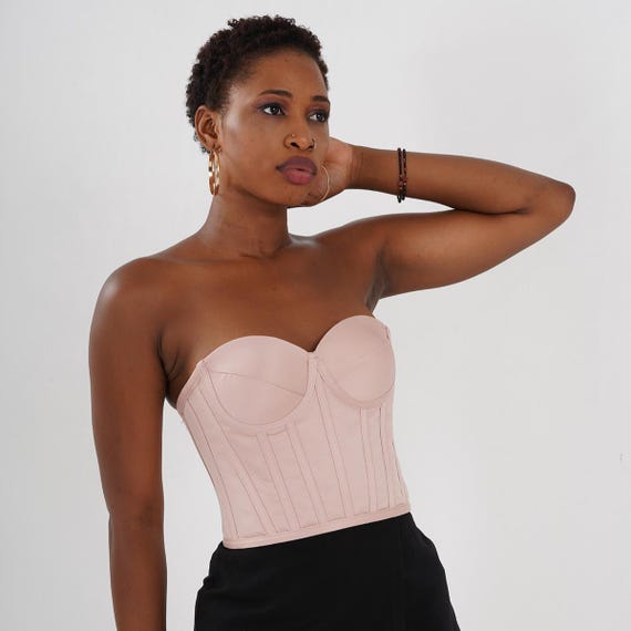 Corset bustier powder color satin wedding dress corset corset top pattern bridal bustier vintage handmade