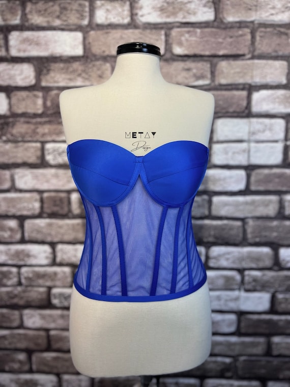royal blue bustier top