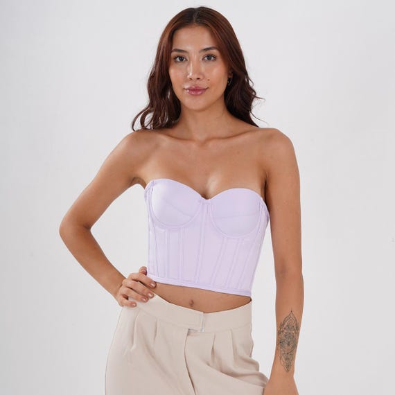 Corset bustier lilac satin wedding dress corset corset top pattern bridal bustier vintage handmade.