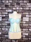 Mint Green Transparent Corset: Bridal Bustier, Vintage Handmade