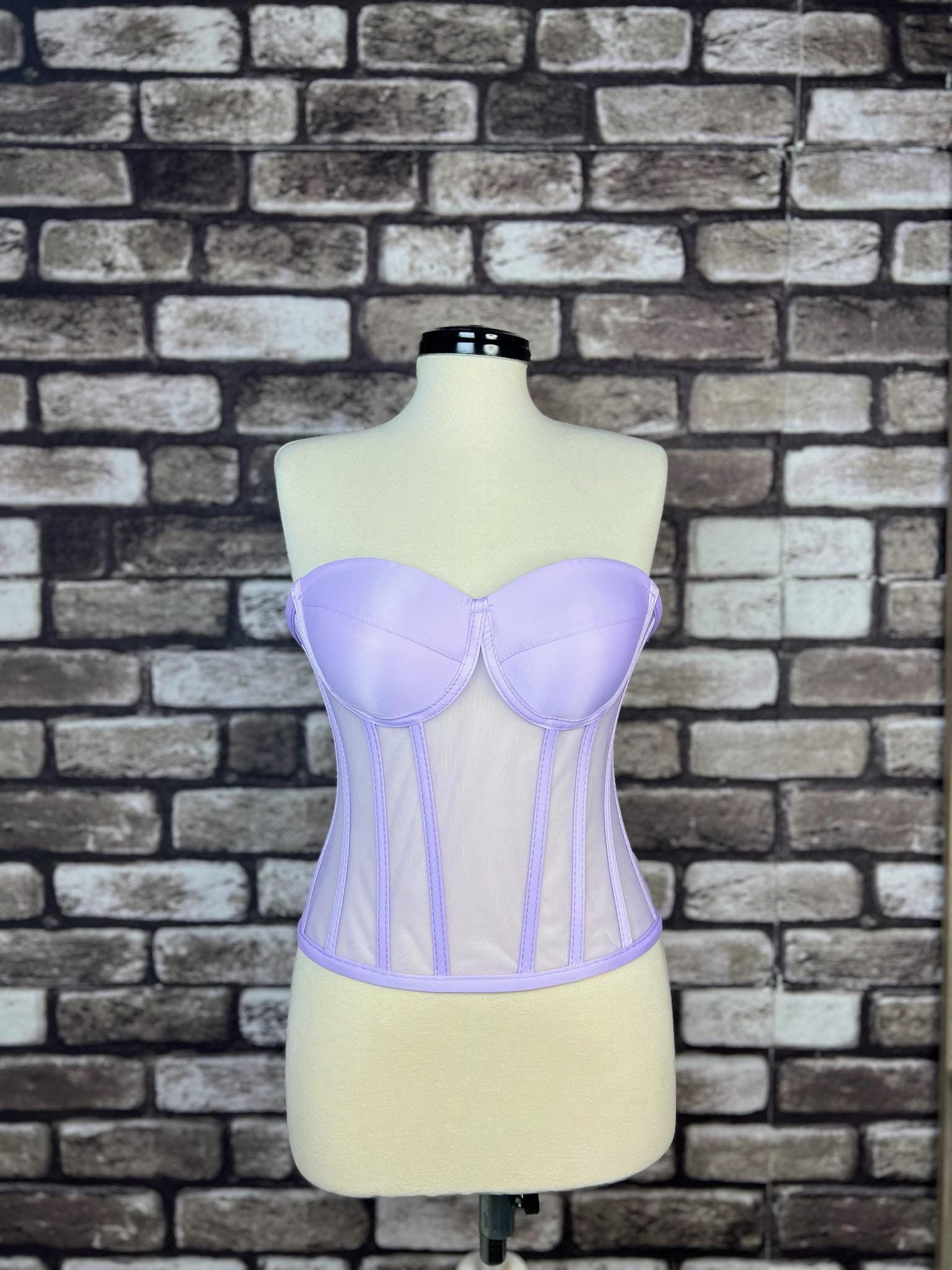 lilac bustier top