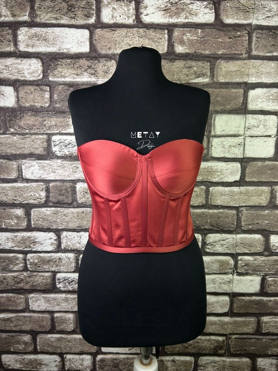 Corset Transparent, Burgundy Color Wedding Corset, Firming Corset, Bridal Bustier, Corset Top Pattern, Corset Bustier, Vintage Handmade.