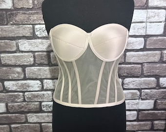 Transparent Beige Korsett Hochzeitskorsett Firming Korsett Top Muster Braut Bustier Korsett Bustier Handmade.