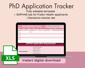 Phd Application Tracker | DrPH Application Tracker | SOPHAS tracker | Grad school Application | Epidemiology | Public Health