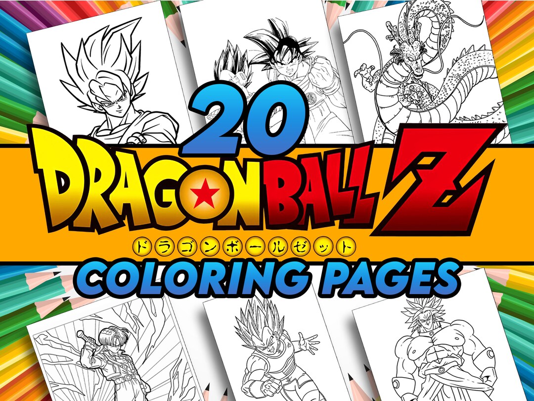 20 DRAGONBALL Z Coloring Pages, A4 PDF Format Coloring Book for Kids ...