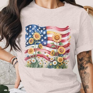 American Flag Flowers PNG: Patriotic Sublimation Design (Digital Download)