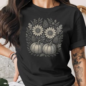 Boho Fall Floral Pumpkin PNG: Autumn Wildflower Design (Digital Download