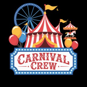 Carnival Crew PNG, Retro Family Fun Fair Design (Digital Download)