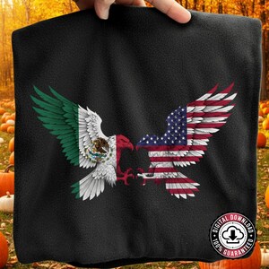 Mexican American Eagle Flags PNG: Viva Mexico Design (Digital Download)