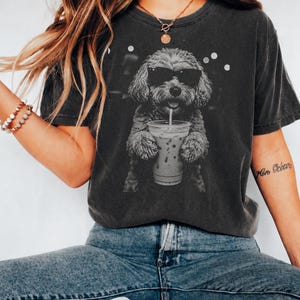 Cockapoo Iced Coffee Shirt, Doodle Dog Mom Comfort Colors Tee image 15