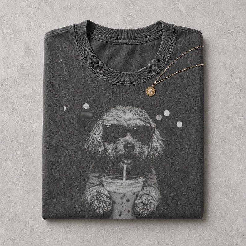 Cockapoo Iced Coffee Shirt, Doodle Dog Mom Comfort Colors Tee image 6