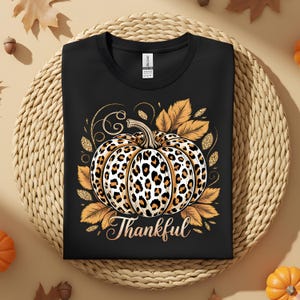 Zucca leopardata del Ringraziamento PNG: design a sublimazione autunnale (download digitale)