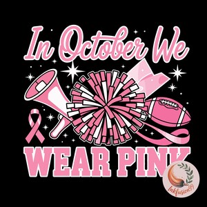 Breast Cancer Awareness Cheerleading PNG: Pink Ribbon Design (Digital Download)