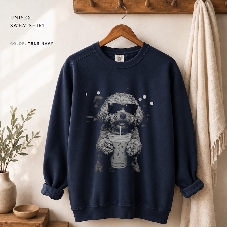 Cockapoo Iced Coffee Shirt, Doodle Dog Mom Comfort Colors Tee image 16