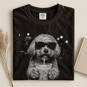 Cockapoo Iced Coffee Shirt, Doodle Dog Mom Comfort Colors Tee image 3