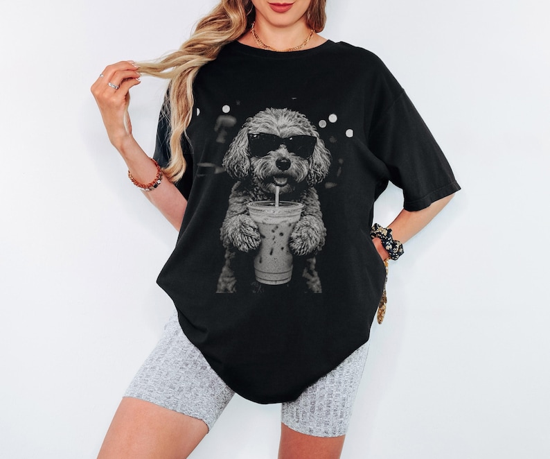 Cockapoo Iced Coffee Shirt, Doodle Dog Mom Comfort Colors Tee image 12