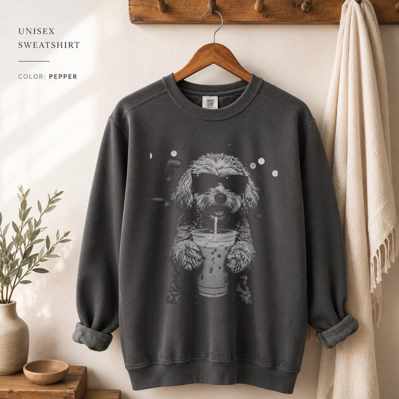 Cockapoo Iced Coffee Shirt, Doodle Dog Mom Comfort Colors Tee image 4