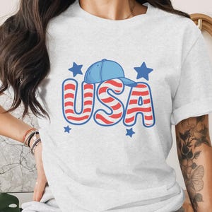 Patriotic Boy 4th of July PNG: Red White Blue Kids Tee Design (Digital Download)