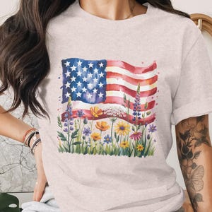 American Flag Flowers PNG: Patriotic Sublimation Design (Digital Download)