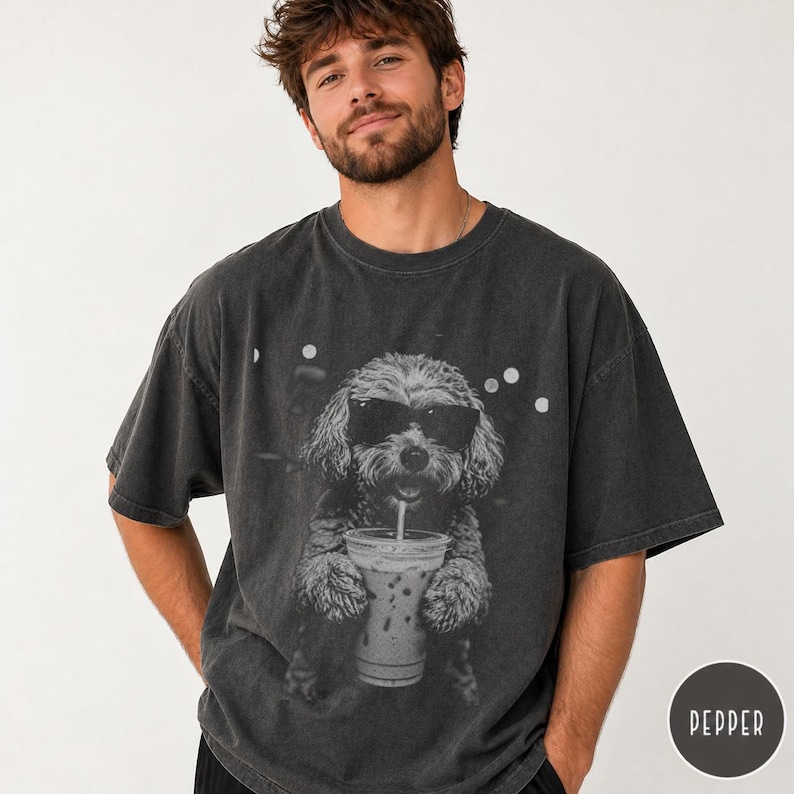 Cockapoo Iced Coffee Shirt, Doodle Dog Mom Comfort Colors Tee image 14