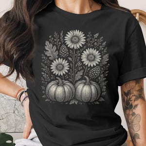 Boho Fall Floral Pumpkin PNG: Autumn Wildflower Design (Digital Download