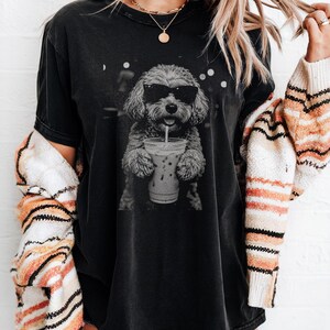 Cockapoo Iced Coffee Shirt, Doodle Dog Mom Comfort Colors Tee image 5
