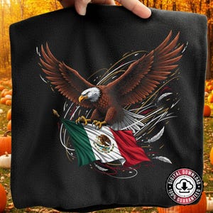 Mexican Flag Pride PNG: Viva Mexico Eagle Design (digitale download)