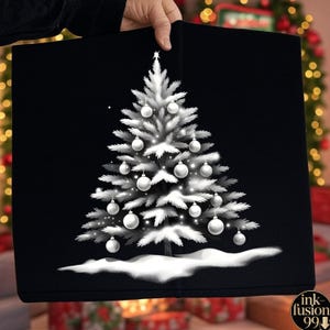 Albero di Natale minimalista PNG / Design a sublimazione invernale innevato / Elegante maglietta natalizia / Download digitale