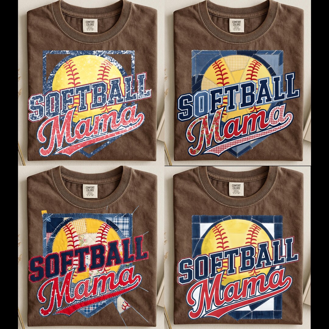 Patchwork Sport Softball Mama PNG Designs, Quilted Patchwork Sports Mom Graphics ...