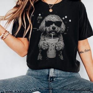 Cockapoo Iced Coffee Shirt, Doodle Dog Mom Comfort Colors Tee image 2