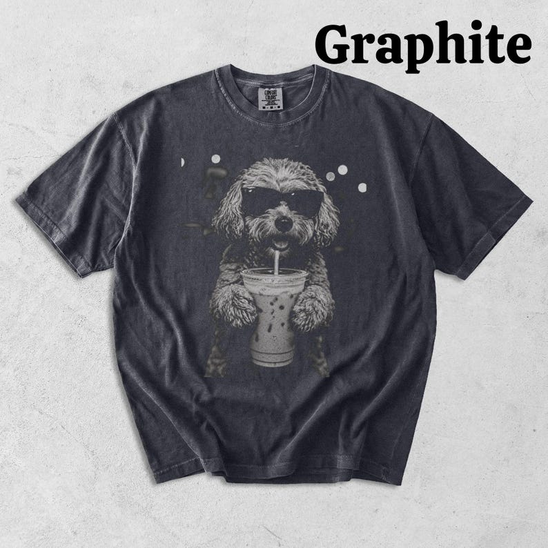 Cockapoo Iced Coffee Shirt, Doodle Dog Mom Comfort Colors Tee image 10
