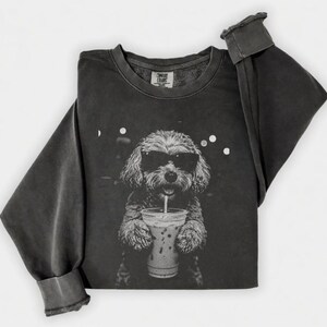 Cockapoo Iced Coffee Shirt, Doodle Dog Mom Comfort Colors Tee image 7