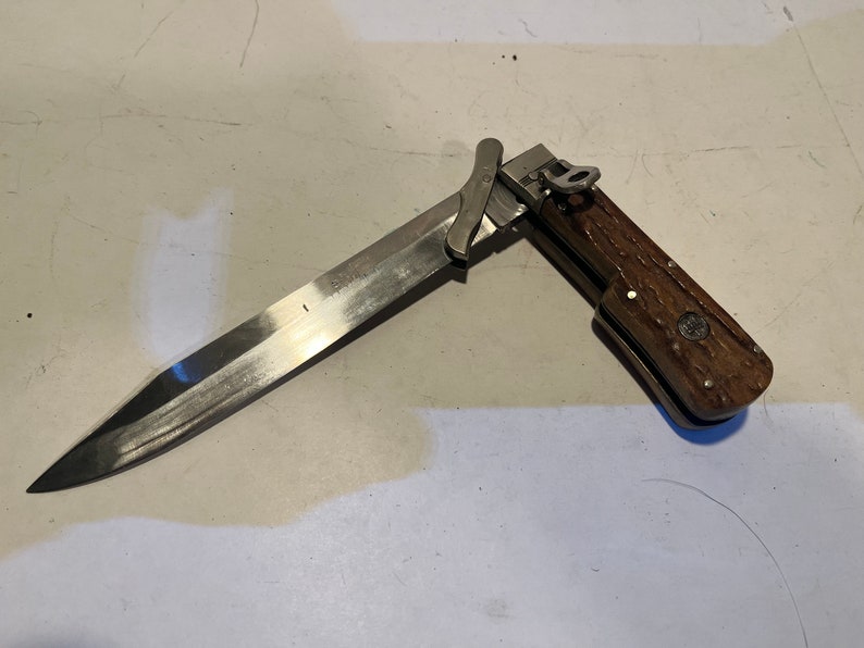 Vintage German Ed Wusthof Stag Folding Bowie Hunting Knife Etsy