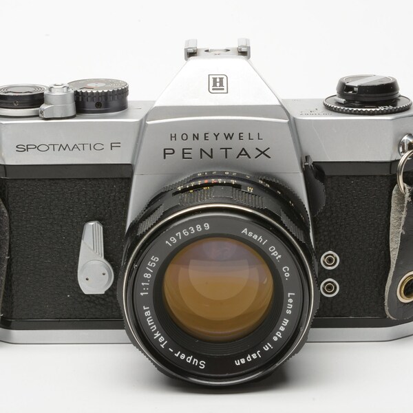 Pentax Spotmatic SP F 35mm SLR w/55mm f/1.8 lens, New Seals!