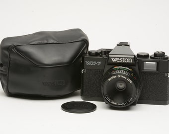 Weston WX-7 35mm rangefinder camera w/50mm f6.3 lens, case+cap