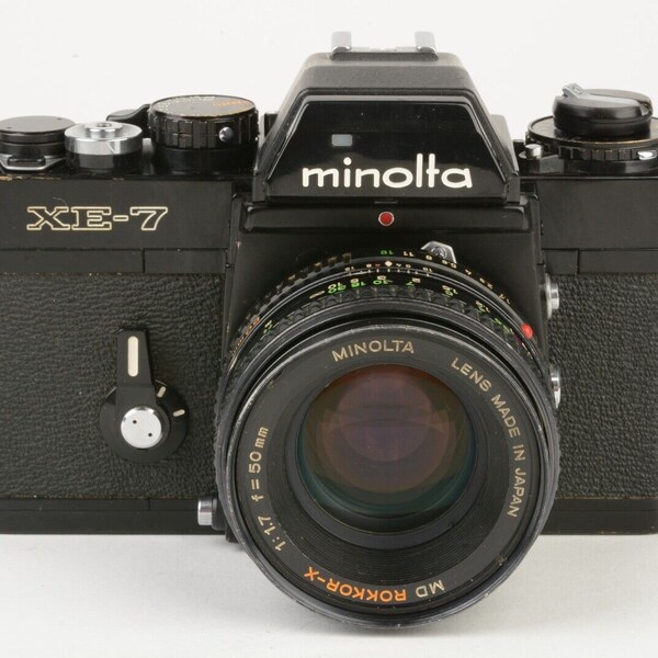 Minolta XE-7 35mm SLR w/50mm F1.7, new seals, strap, tested, nice