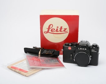 Leica R3 Electronic 35mm SLR body (Black), Boxed, strap+papers, tested
