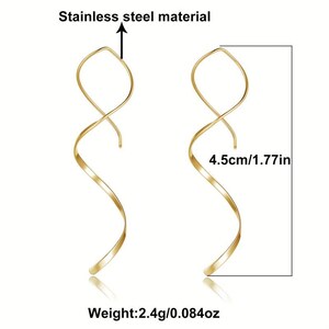 18K Gold And Silver Plated Simple Threader Earrings afbeelding 5