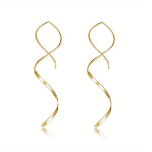 18K Gold And Silver Plated Simple Threader Earrings afbeelding 3