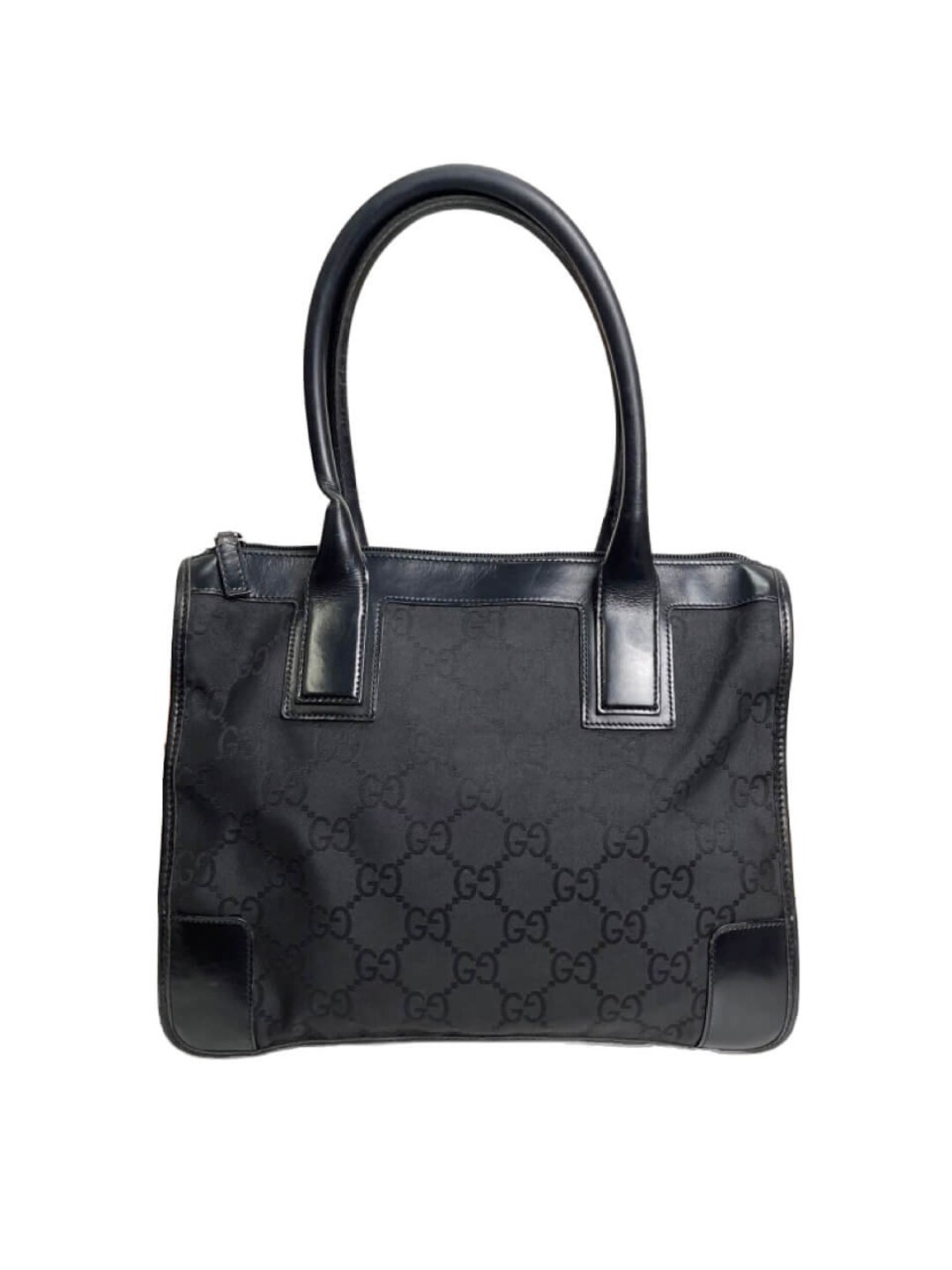 Gucci Black Nylon Bag With Leather Trim Etsy